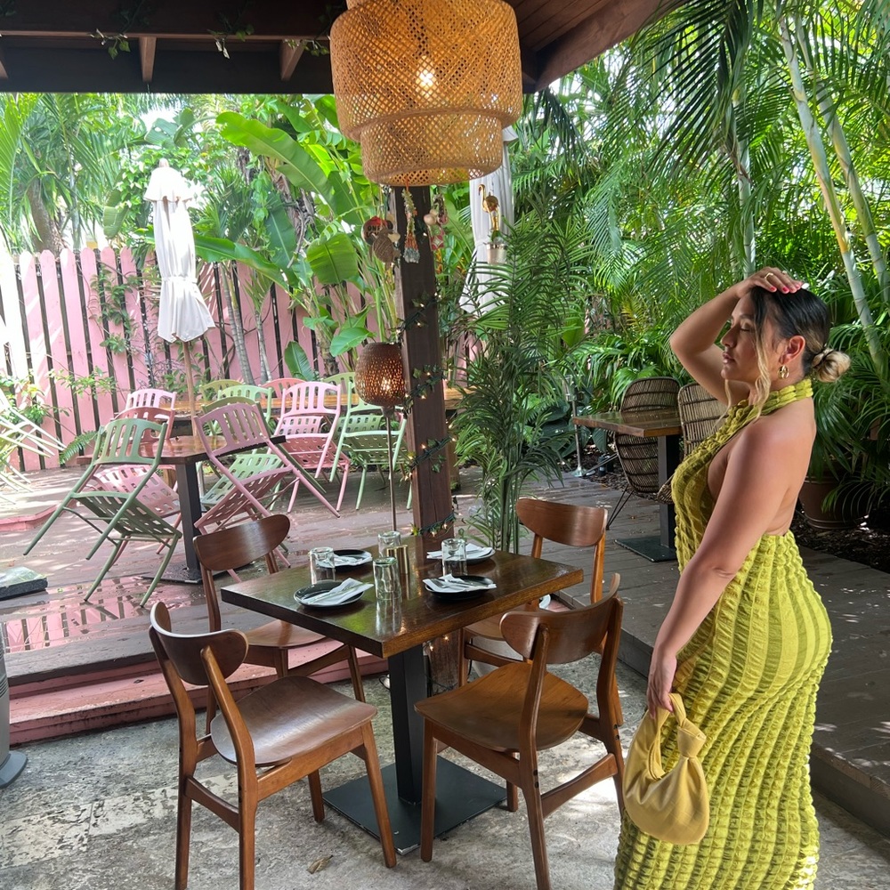 Popcorn Texture Maxi Dress Gem